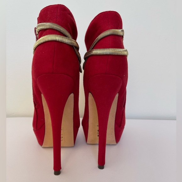 Michael Antonio Platform Dress Ankle Booties Red Size 5 - Picture 5 of 7